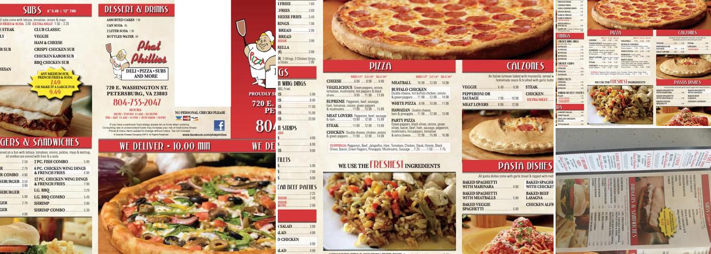 Phat Phillies Menu