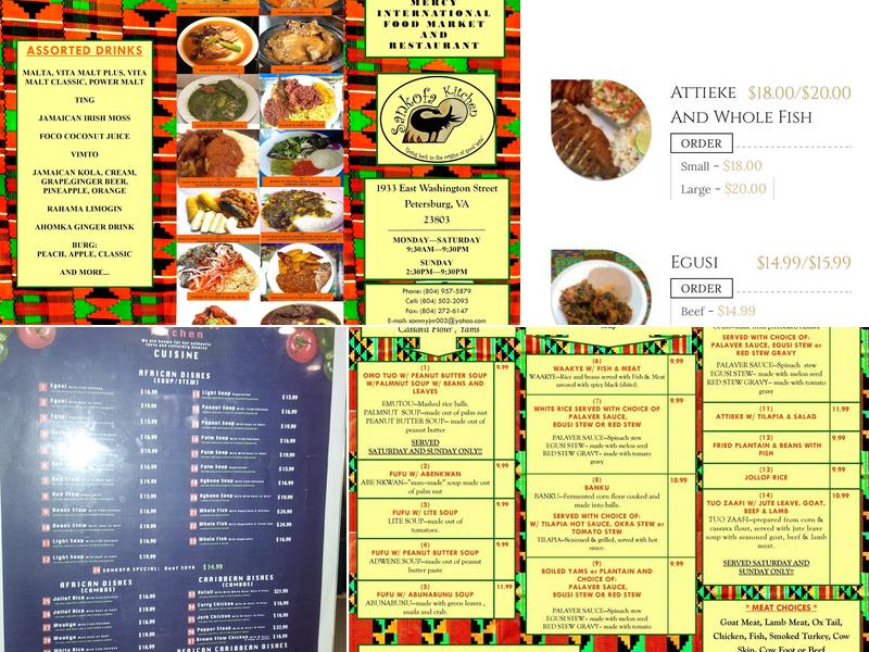 Sankofa Kitchen Menu