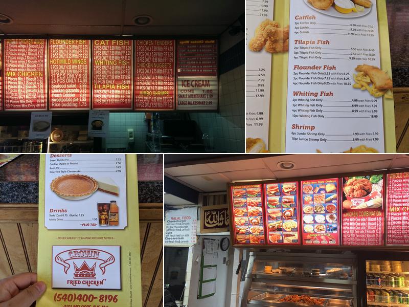 Crown Fried Chicken Menu