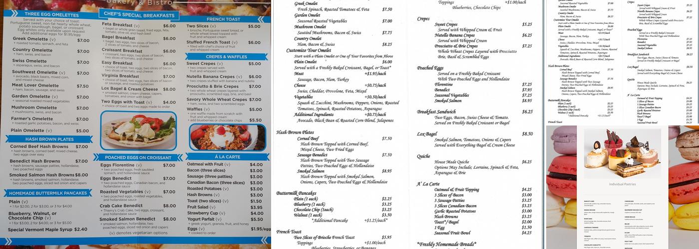 Our Daily Bread Bakery & Bistro Menu