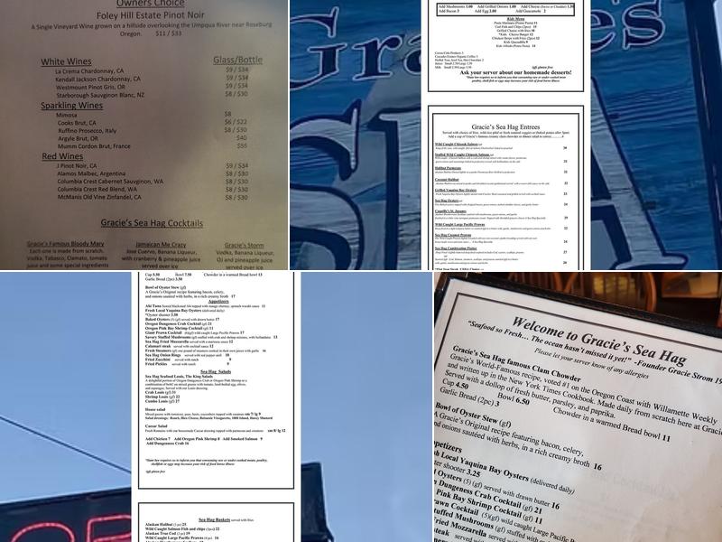 Gracie's Sea Hag Menu