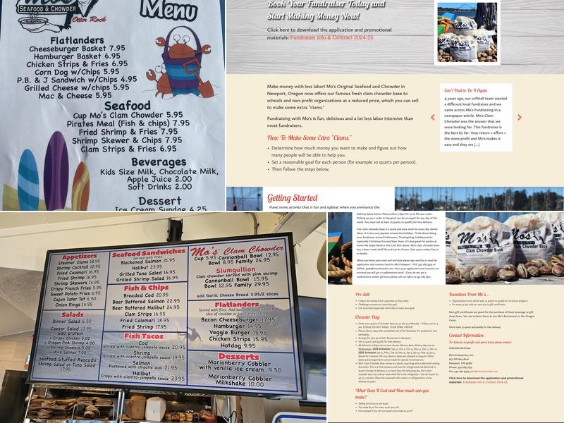 Mo's Seafood & Chowder Menu