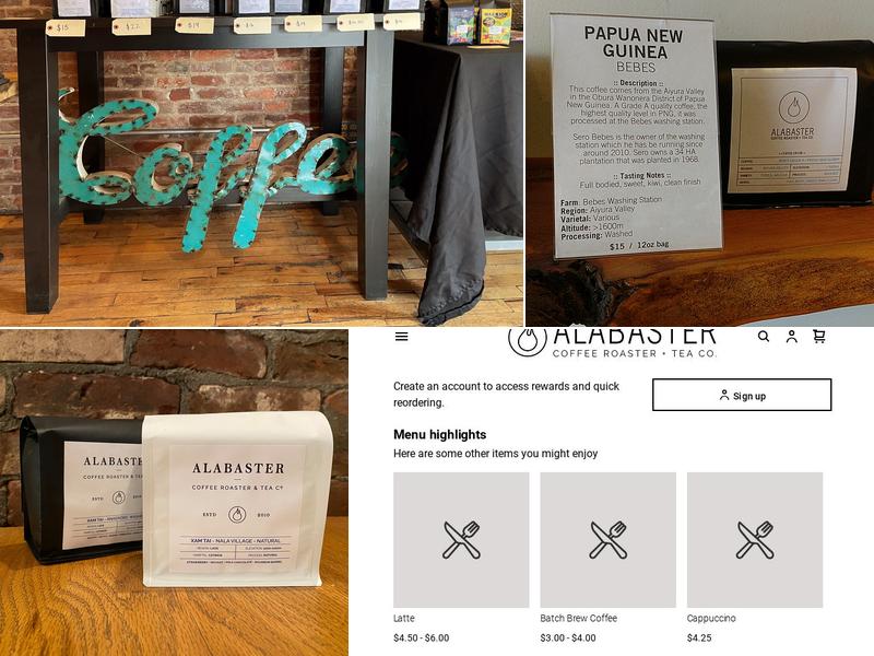 Alabaster Coffee Roaster & Tea Company Menu