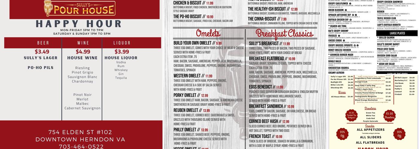 Sully's Pour House Menu