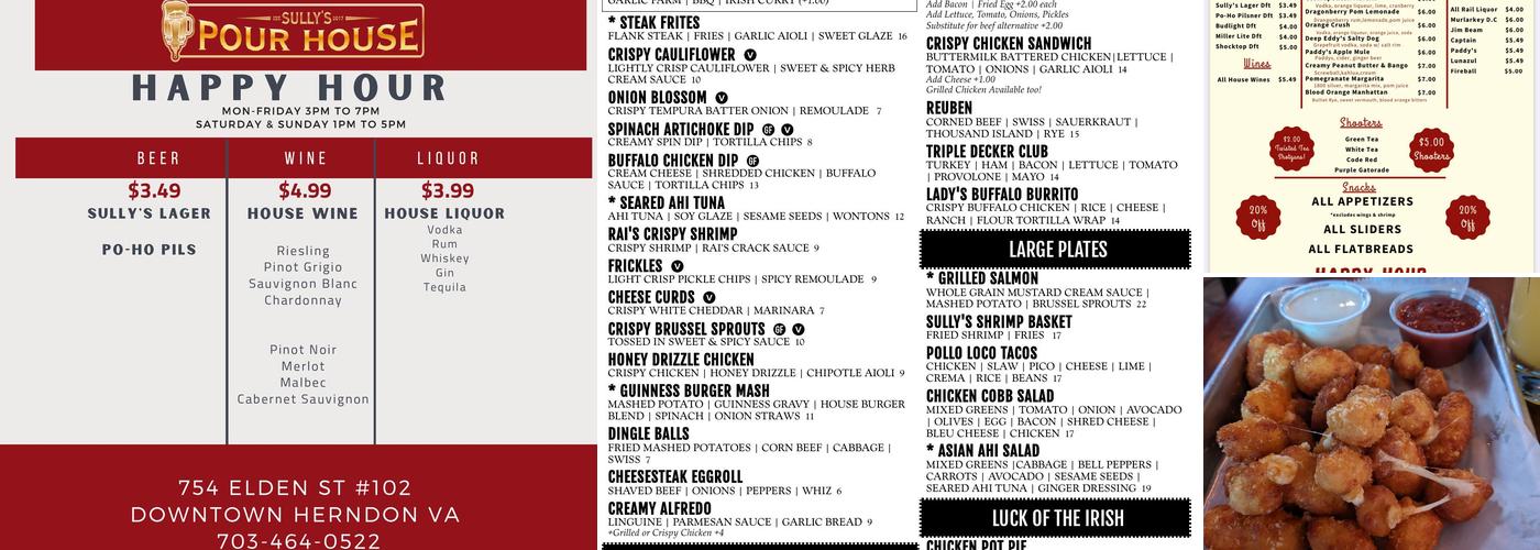 Sully's Pour House Menu
