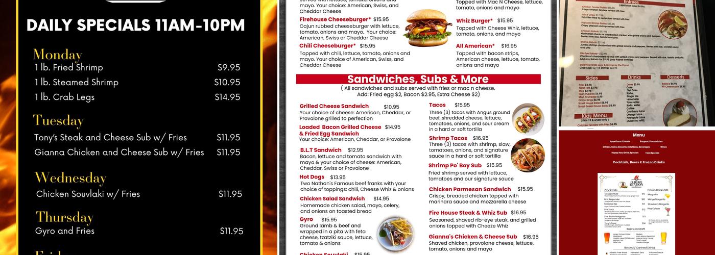 The Old Firestation #3 Menu