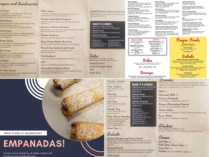 Boondocks Grill Menu