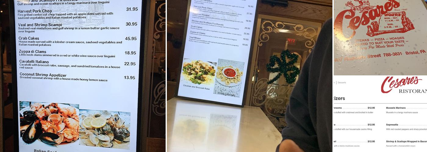 Cesare's Ristorante Menu