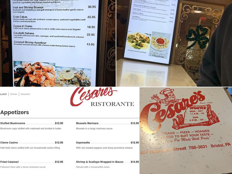 Cesare's Ristorante Menu
