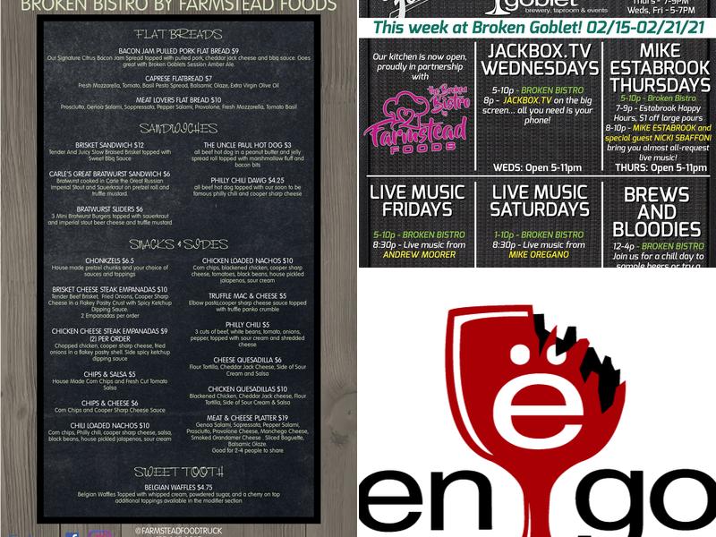 Broken Goblet Brewing Menu