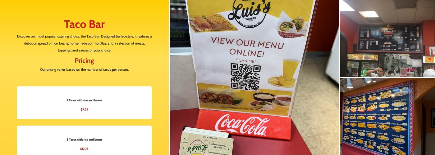 Luis's Taqueria Menu