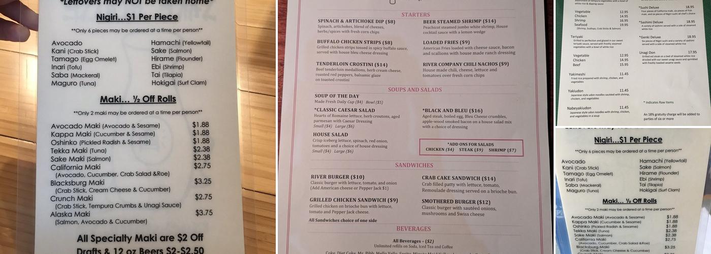 New River Grill House Menu