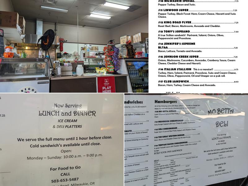 Mo Betta Deli Menu