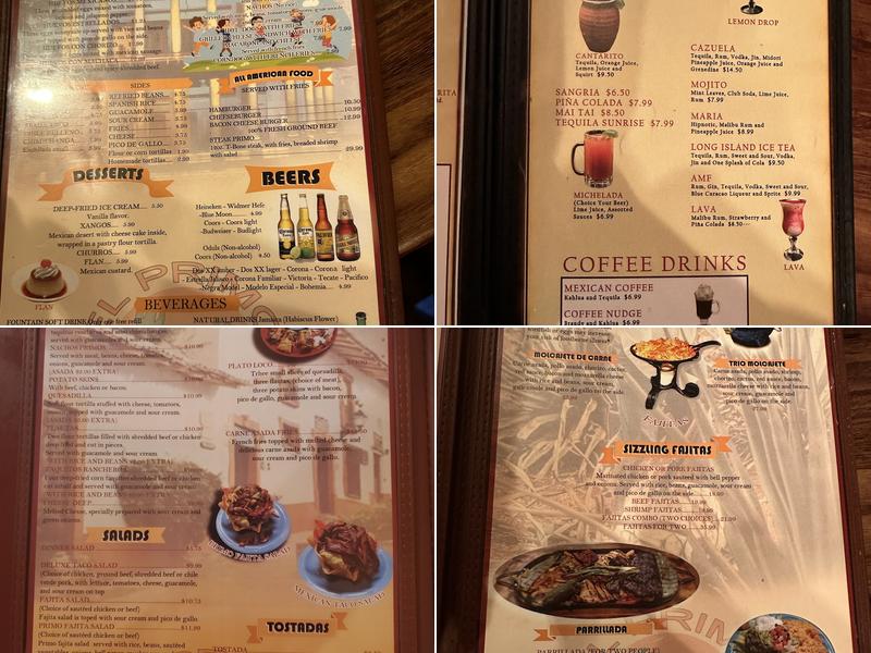El Primo Mexican Restaurant and Bar Menu