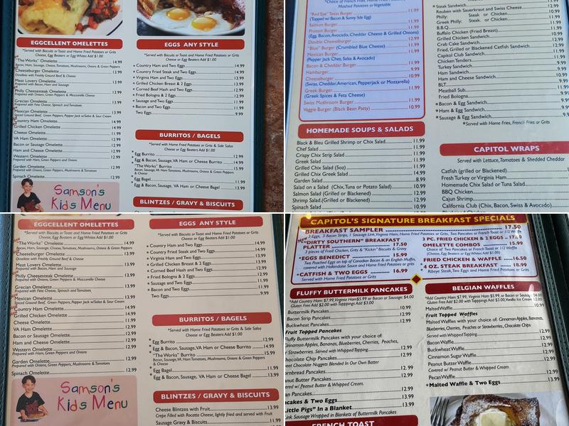 Capitol Pancake House Menu