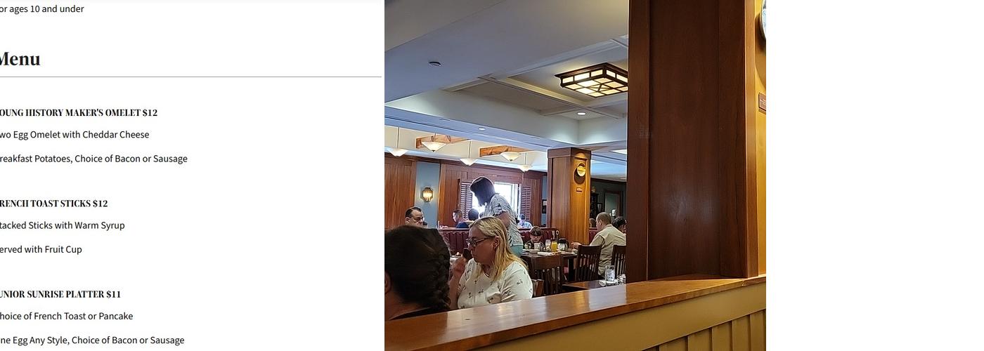 Traditions Menu