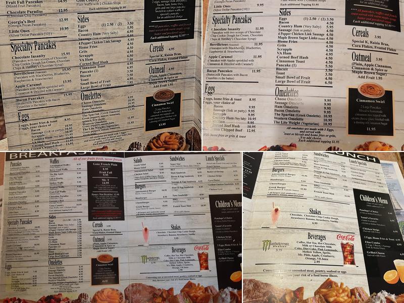 Astronomical Pancake House Menu