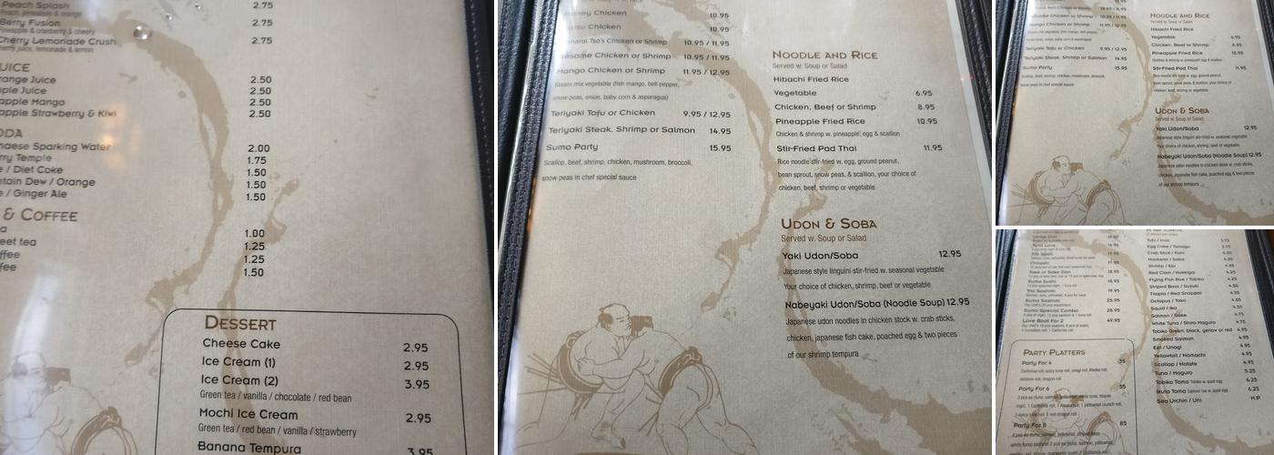 Sumo Sushi Menu