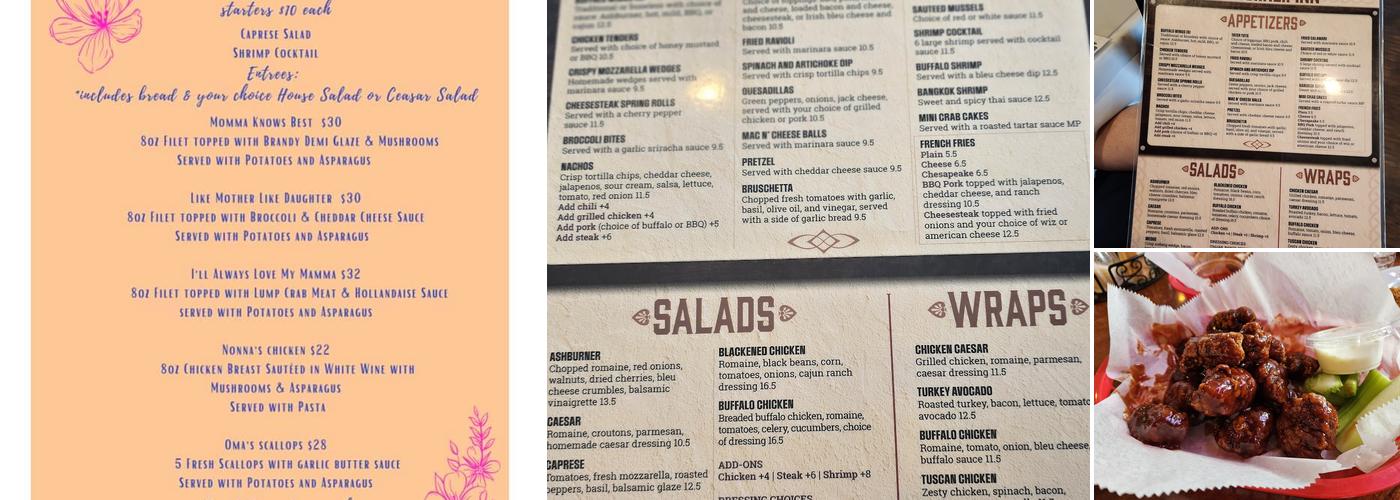 Ashburner Inn Menu