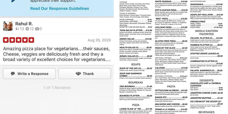 Esty’s Besty’s Eatery Menu