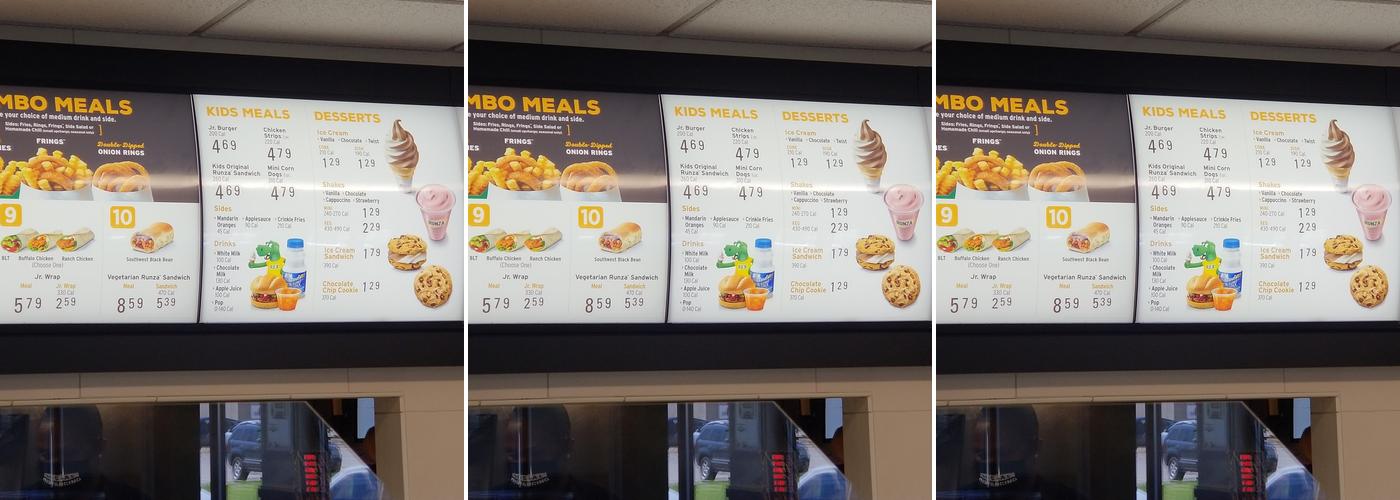 Runza Restaurant Menu