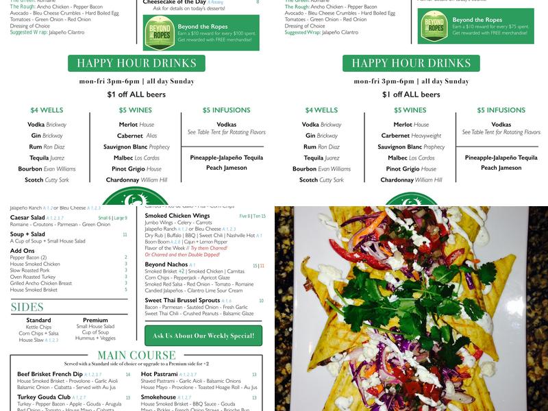 Beyond Golf - Bar + Kitchen Menu