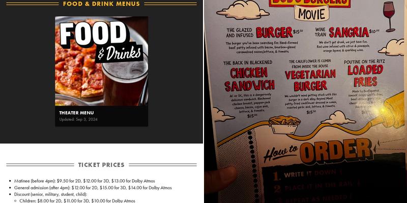 Alamo Drafthouse Cinema La Vista Menu