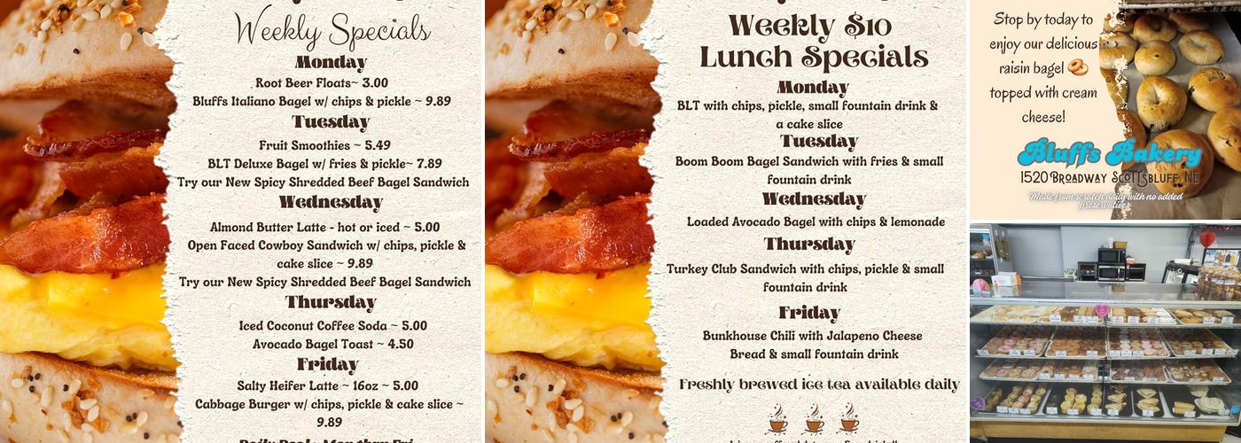 Bluffs Bakery Menu