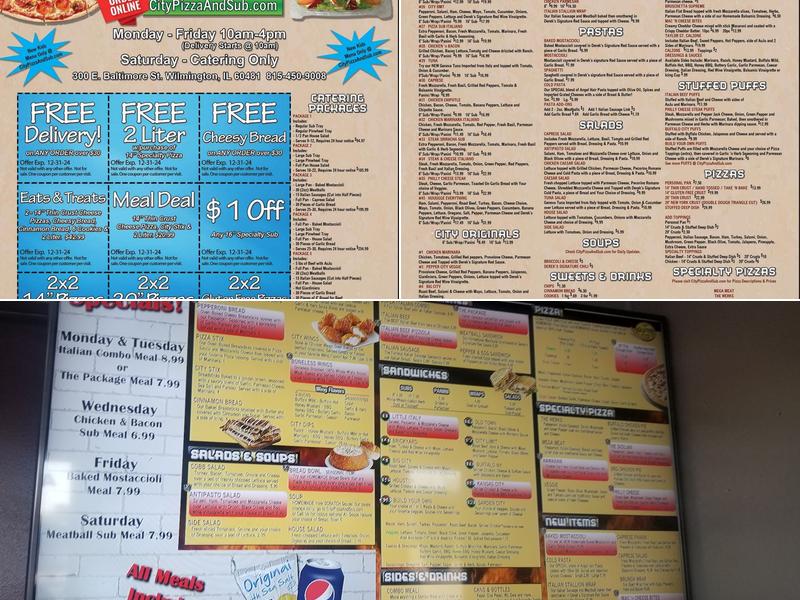 City Pizza & Sub Co. Menu
