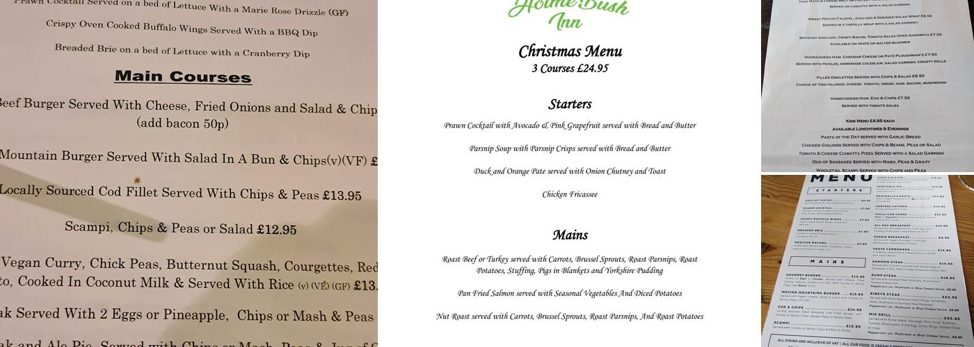 Holme Bush Inn Menu