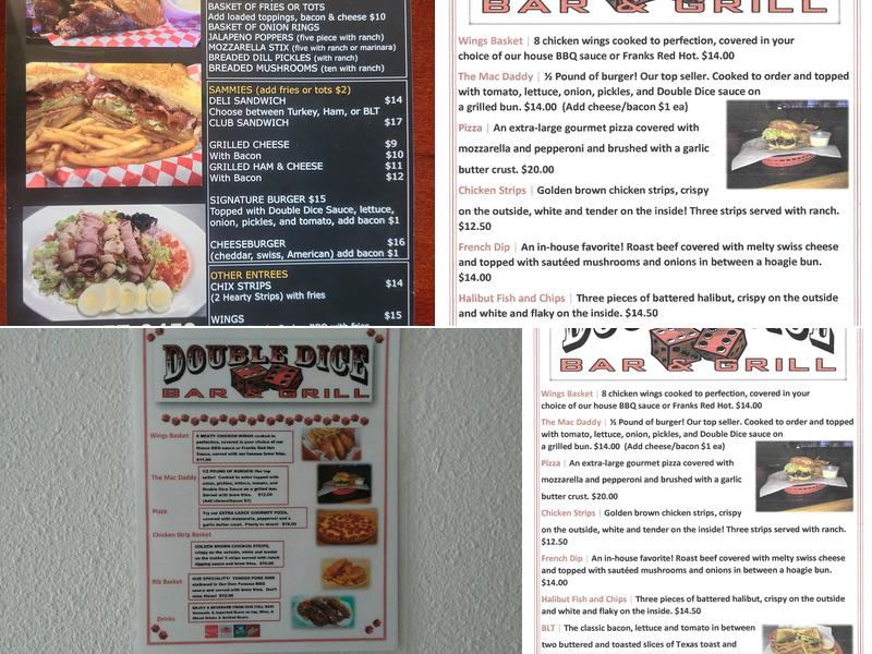 Double Dice Bar & Grill Menu