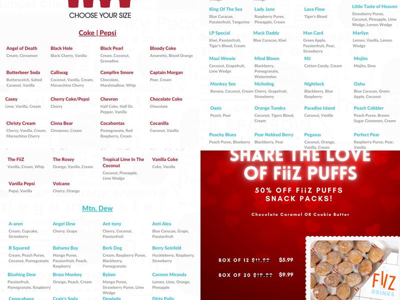 Fiiz DRINKS Menu