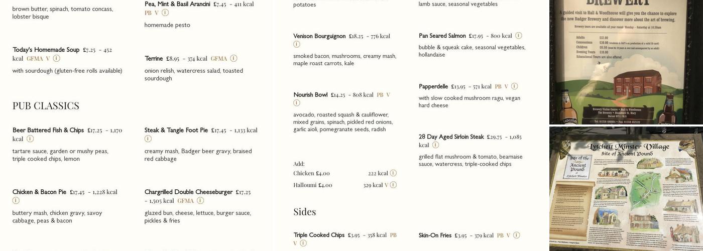 St Peter's Finger Pub & Restaurant, Poole Menu