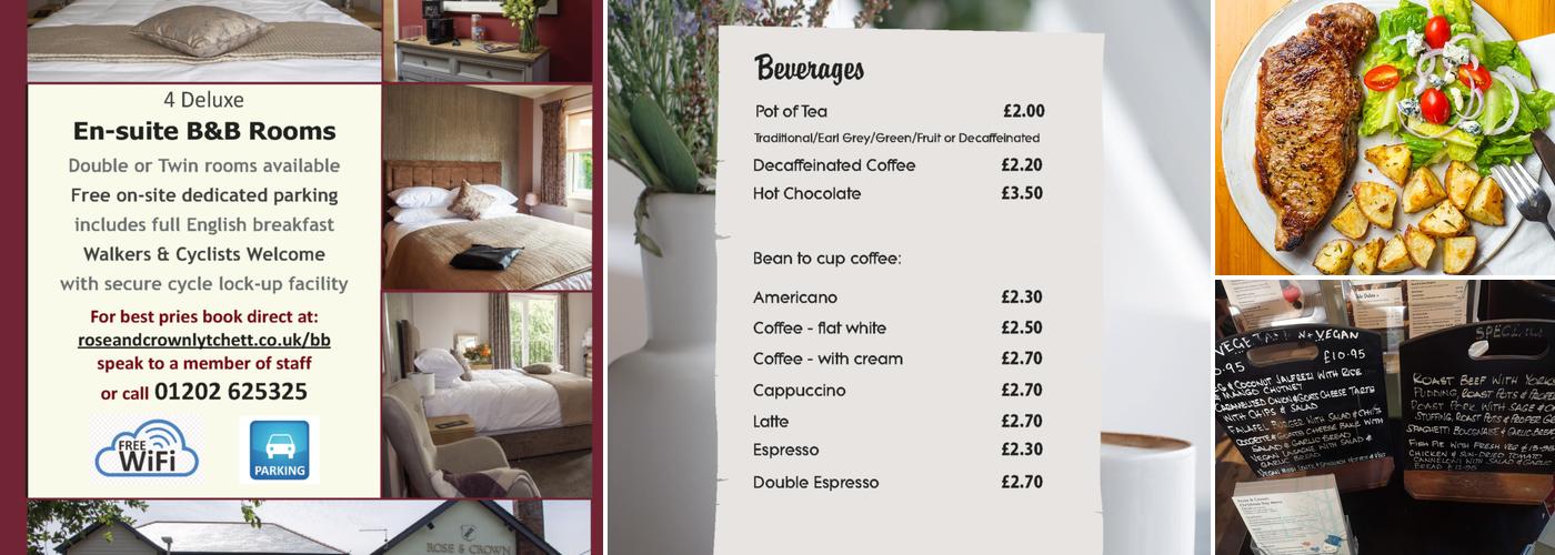 Rose and Crown Lytchett Matravers Menu