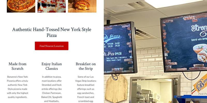Bonanno's New York Pizzeria Menu