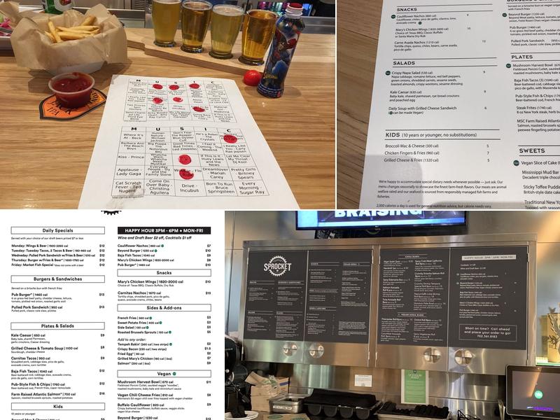 Sprocket Bar & Restaurant Menu