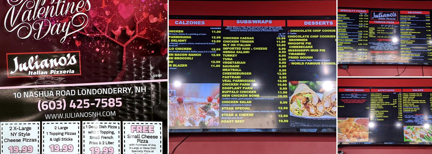 Juliano's Italian Pizzeria Menu