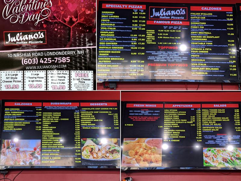 Juliano's Italian Pizzeria Menu