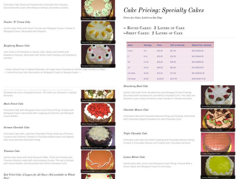 Blackberry Bakery Menu