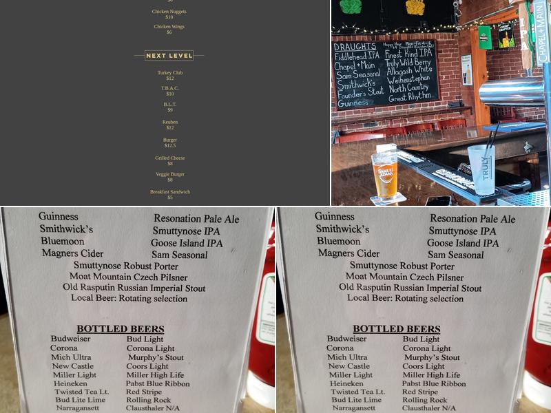 Fury's Publick House Menu