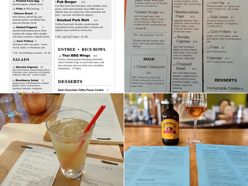 Blue Goat Farm Market Menu