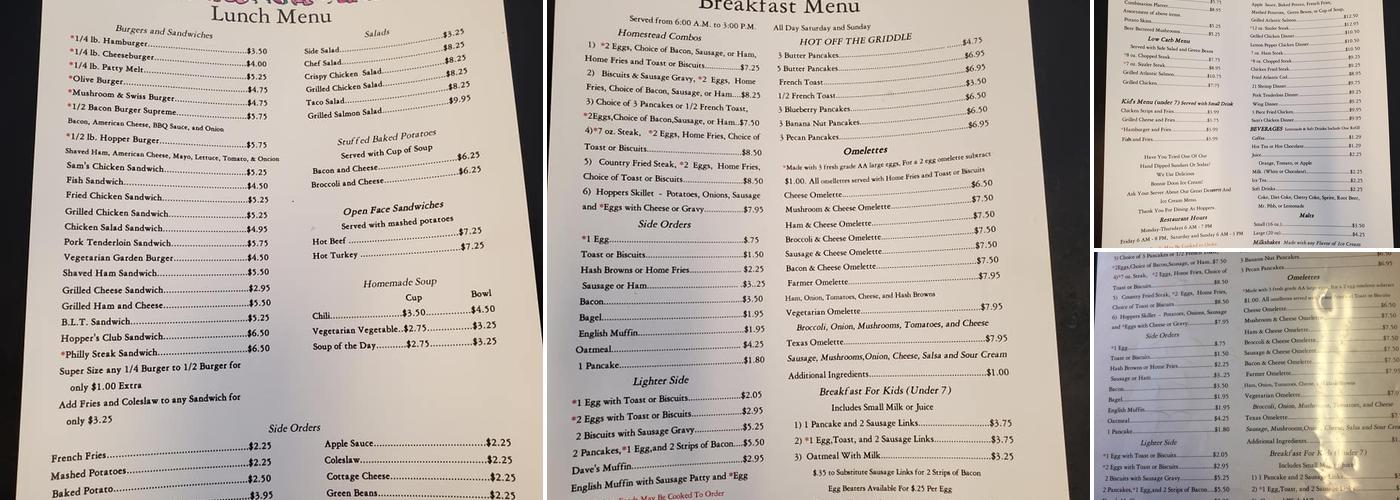 Hopper's Menu