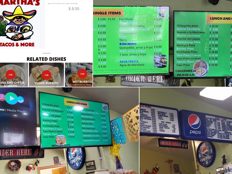 Martha's Tacos & More Menu