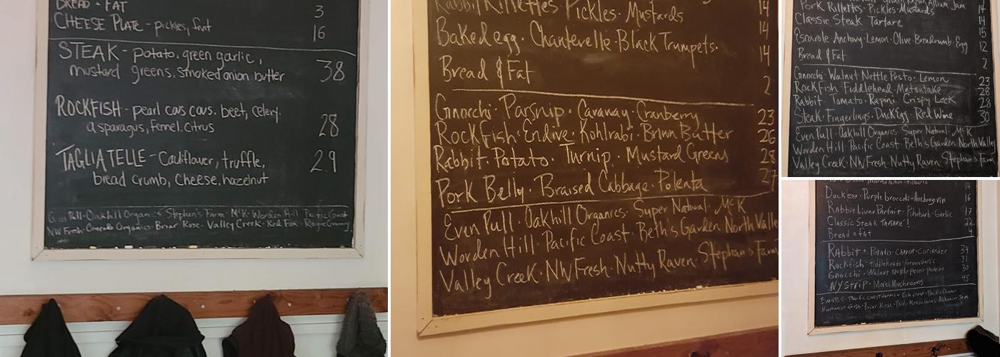 Thistle Menu
