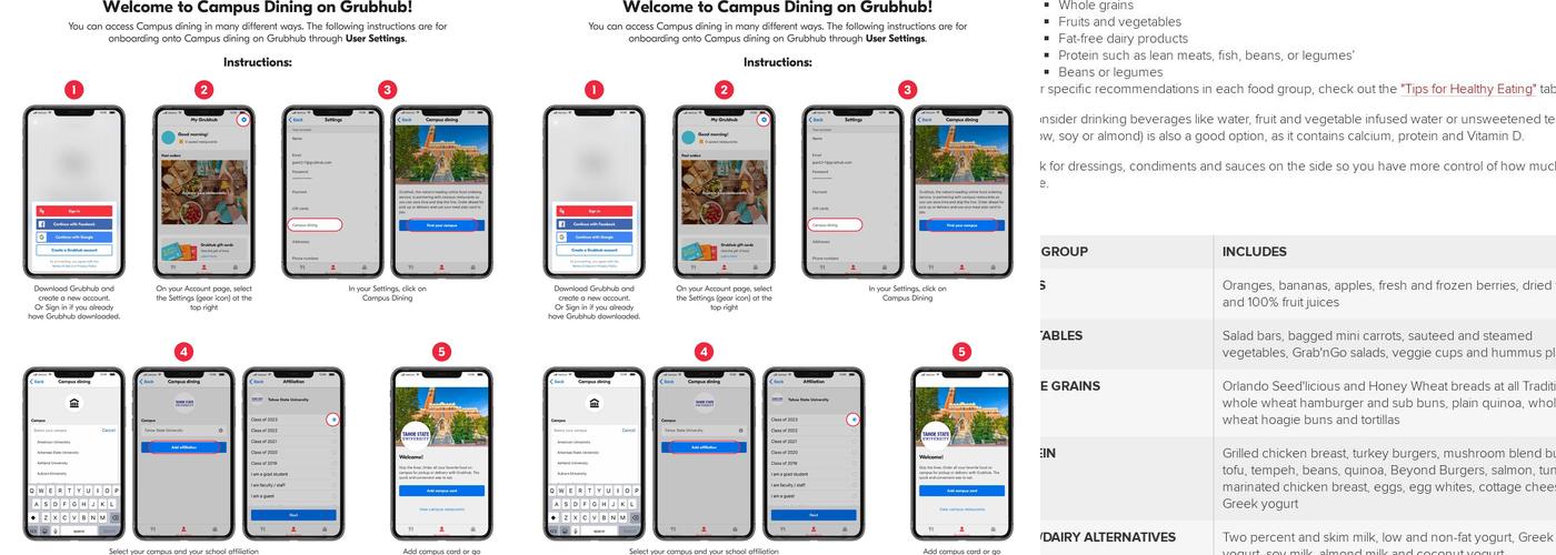 Scarlet and Gray Cafe Menu