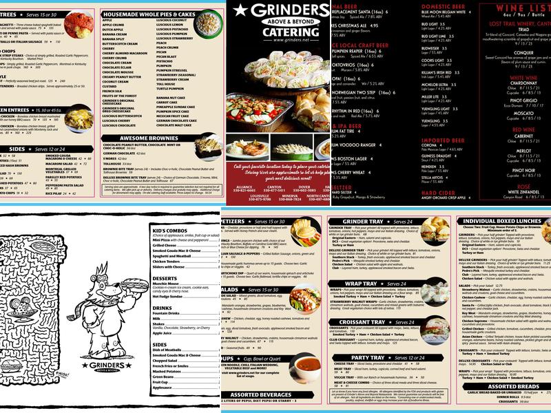 Grinders Above & Beyond of Alliance Menu