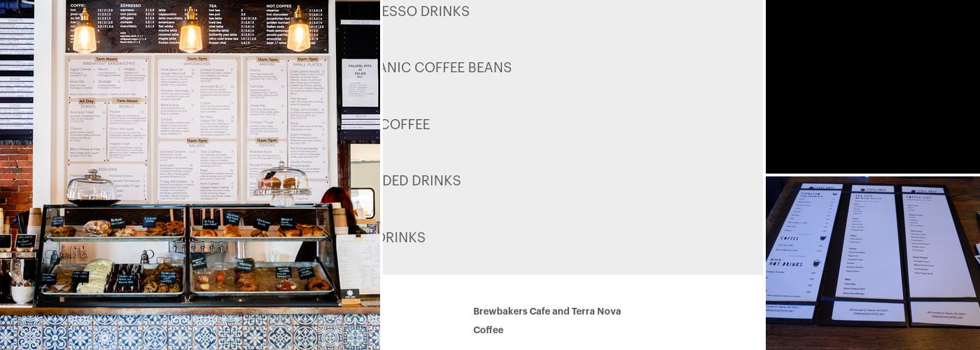 Terra Nova Coffee Roasters Menu