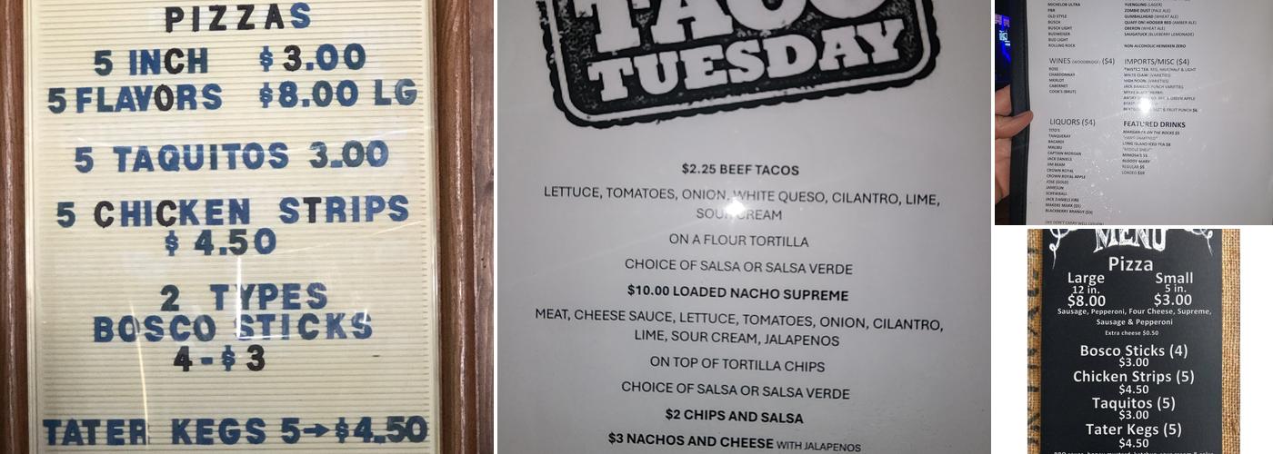 Miracle’s Neighborhood Bar Menu