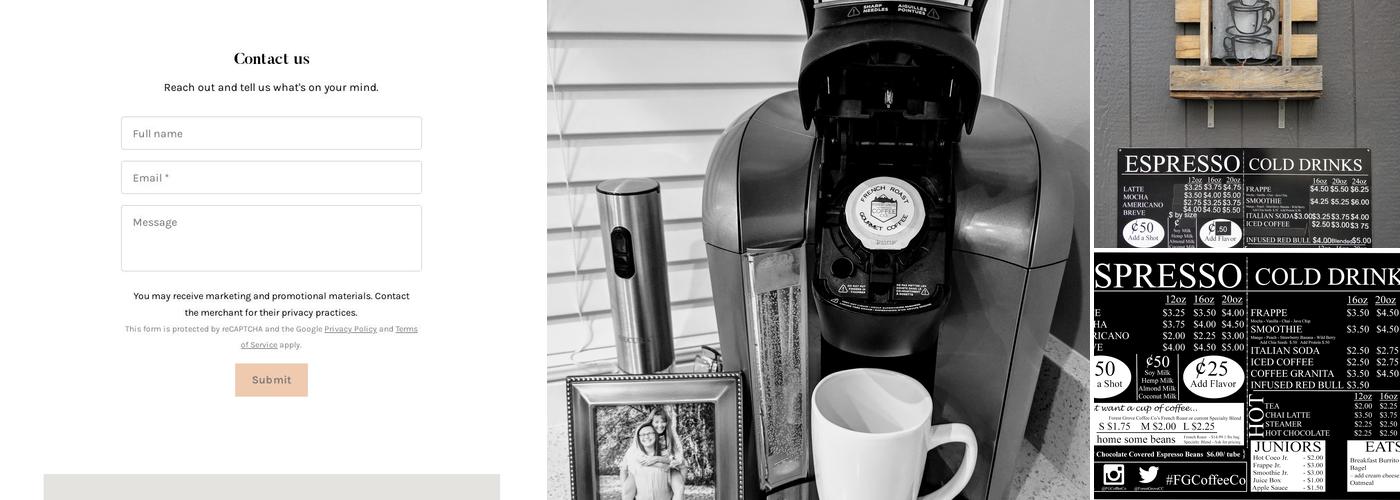 Forest Grove Coffee Co. Menu