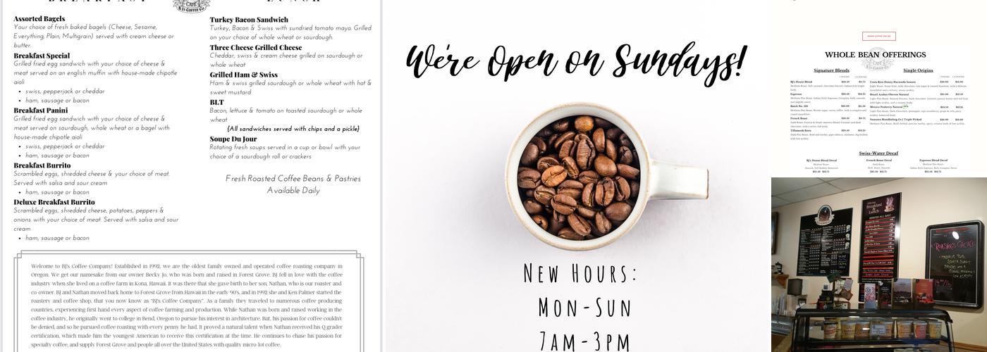 BJ's Coffee Co Menu